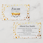 お会いできてうれしかったです!金ゴールド点 名刺 (正面/裏面)