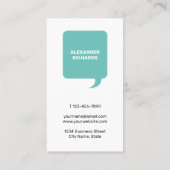 お会いできてスピーチ·バブルがよかモダンった 名刺 (裏面)