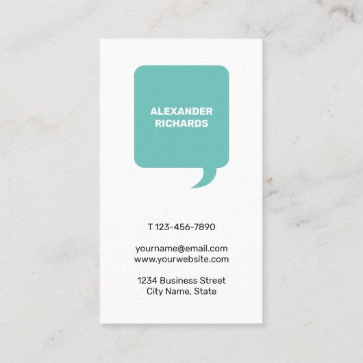 お会いできてスピーチ·バブルがよかモダンった 名刺 (裏面)