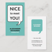 お会いできてスピーチ·バブルがよかモダンった 名刺 (正面/裏面)