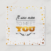 お会いできて嬉しかった!金ゴールド点 スクエア名刺 (正面)