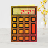 「お会計は新年を迎えたいと願っている」 カード (黄色い花)