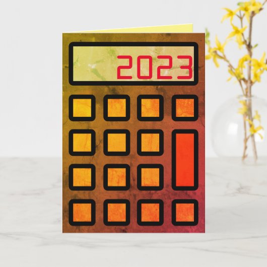 「お会計は新年を迎えたいと願っている」 カード (黄色い花)