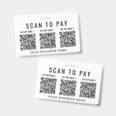 お会計 スキャンして支払う 3つのQRコード バッジ (正面＆裏面)