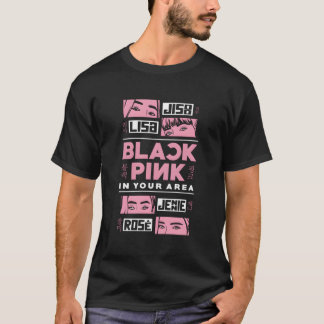 お住まいの地域のブラックピンクポップ・アートのクKポップ・アートの-Lovポップ・アートの Tシャツ