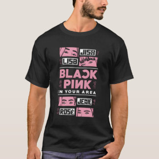 お住まいの地域のブラックピンクポップ・アートのクKポップ・アートの-Lovポップ・アートの Tシャツ