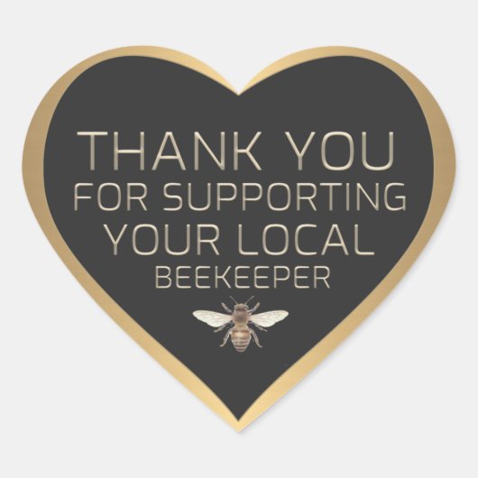 お住まいの地域の養蜂家金ゴールド ハートシール (正面)