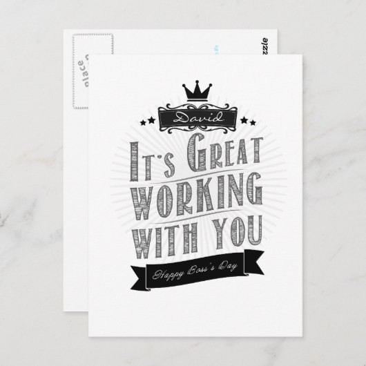 お使いいただ素晴らしけるおめでとうボスの日 ポストカード (正面/裏面)