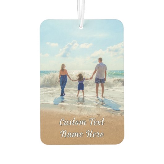 お使いのお気に入りのフォトエアーフレッシュナーとカスタム文字 カーエアーフレッシュナー (裏面)