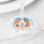 お使いのお気に入りのフォトワイングラスラベルとカスタム文字 ワイングラスタグ (クローズアップ)