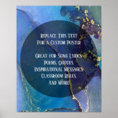 お使いのお気に入りの引用文の抽象芸術アルコールインク ポスター (正面)