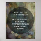お使いのお気に入りの引用文の温かいテクスチャグランジ ポスター (正面)