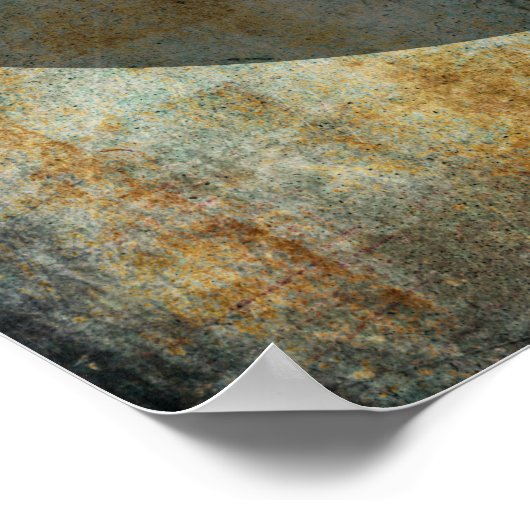 お使いのお気に入りの引用文ティール(緑がかった色)&錆グルンジェスサークル ポスター (角)