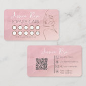 お使いのカスタマイズサロンでQRコードラインアートピンク ロイヤリティカード (正面/裏面)