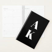 お使いのカスタムイニシャルブラック&ホワイト プランナー手帳 (ディスプレー)