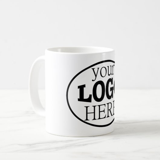お使いのカスタムビジネスロゴ コーヒーマグカップ (正面左)