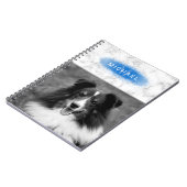 お使いのカスタムフォトフォトとフェイクブルーの大理石のテクスチャ ノートブック (左側)