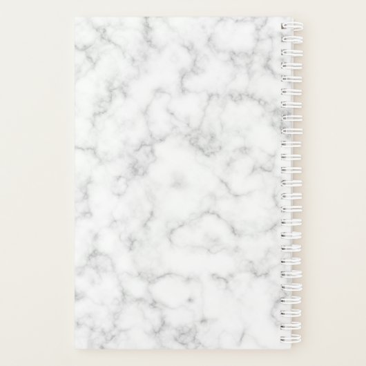 お使いのカスタムフォトフォトとフェイクブルーの大理石のテクスチャ プランナー手帳 (裏面)