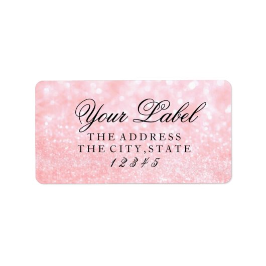お使いのカスタムラベル – ライトピンクのグリットFab ラベル (正面)