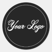 お使いのカスタムロゴ黒 ラウンドシール (正面)