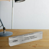 お使いのカスタムロゴSilver Steelデスクトップ名プレート デスクネームプレート