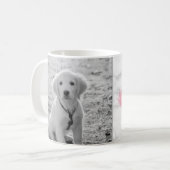 お使いのカスタム写真とフェイクピンクの大理石のテクスチャ コーヒーマグカップ (正面左)