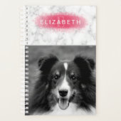 お使いのカスタム写真とフェイクピンクの大理石のテクスチャ プランナー手帳 (正面)