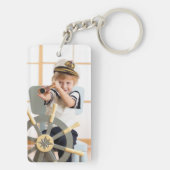 お使いのカスタム写真の両面の四角形 キーホルダー (裏面)