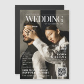 お使いのカスタム写真 |雑誌表紙ユニーク結婚の マグネット招待状 (正面/裏面)
