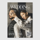お使いのカスタム写真 |雑誌表紙ユニーク結婚の マグネット招待状 (正面)