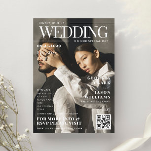 お使いのカスタム写真  雑誌表紙ユニーク結婚の 招待状