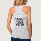 お使いのカスタム女性用スリムフィットレーサーバックタンクトップ タンクトップ (裏面)