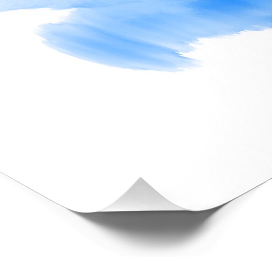 お使いのカスタム引用文Azure絵を描ストロークパーソナライズされた ポスター (コーナー)