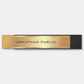 お使いのカスタム文字テンプレートブラック&金ゴールドエレガント サインプレート (正面)