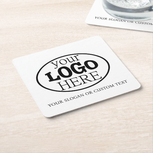 お使いのカスタム文字ロゴ スクエアペーパーコースター (アングル)