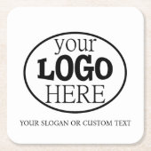 お使いのカスタム文字ロゴ スクエアペーパーコースター (正面)