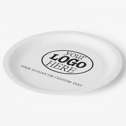 お使いのカスタム文字ロゴ ペーパープレート (アングル)