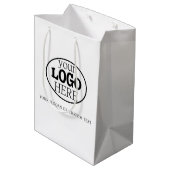 お使いのカスタム文字ロゴ ミディアムペーパーバッグ (裏面アングル)