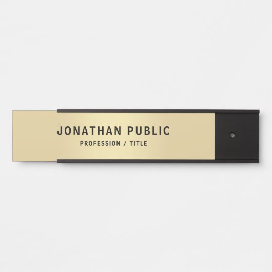 お使いのカスタム文字名モダンエレガントフェイク金ゴールド サインプレート (正面)