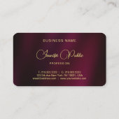 お使いのカスタム金ゴールドスクリプト名文字丸い角 名刺 (裏面)