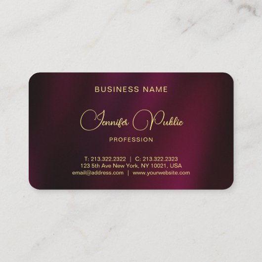 お使いのカスタム金ゴールドスクリプト名文字丸い角 名刺 (裏面)