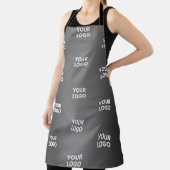 お使いのシンプルRepeatロゴ |黒とグレーのグラデーション エプロン (インサイチュ)