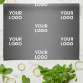 お使いのシンプルRepeatロゴ |黒とグレーのグラデーション キッチンタオル (折り畳み)