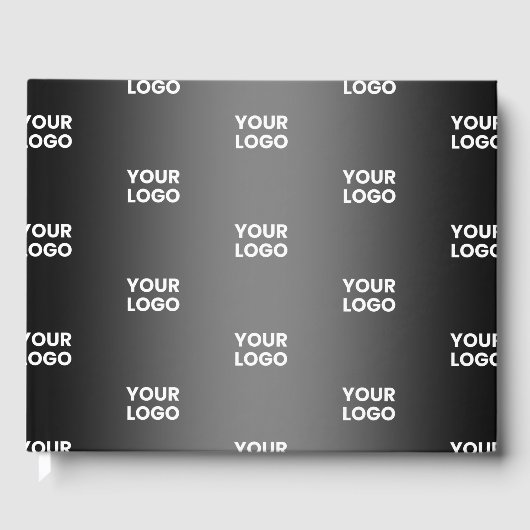 お使いのシンプルRepeatロゴ |黒とグレーのグラデーション ゲストブック (正面)