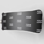 お使いのシンプルRepeatロゴ |黒とグレーのグラデーション ゴルフヘッドカバー (正面)