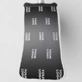 お使いのシンプルRepeatロゴ |黒とグレーのグラデーション ゴルフヘッドカバー (回転90)