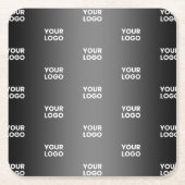 お使いのシンプルRepeatロゴ |黒とグレーのグラデーション スクエアペーパーコースター (正面)