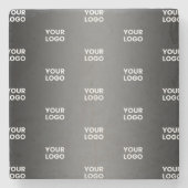 お使いのシンプルRepeatロゴ |黒とグレーのグラデーション ストーンコースター (正面)