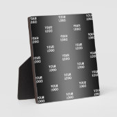 お使いのシンプルRepeatロゴ |黒とグレーのグラデーション フォトプラーク (正面)