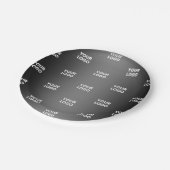 お使いのシンプルRepeatロゴ |黒とグレーのグラデーション ペーパープレート (アングル)